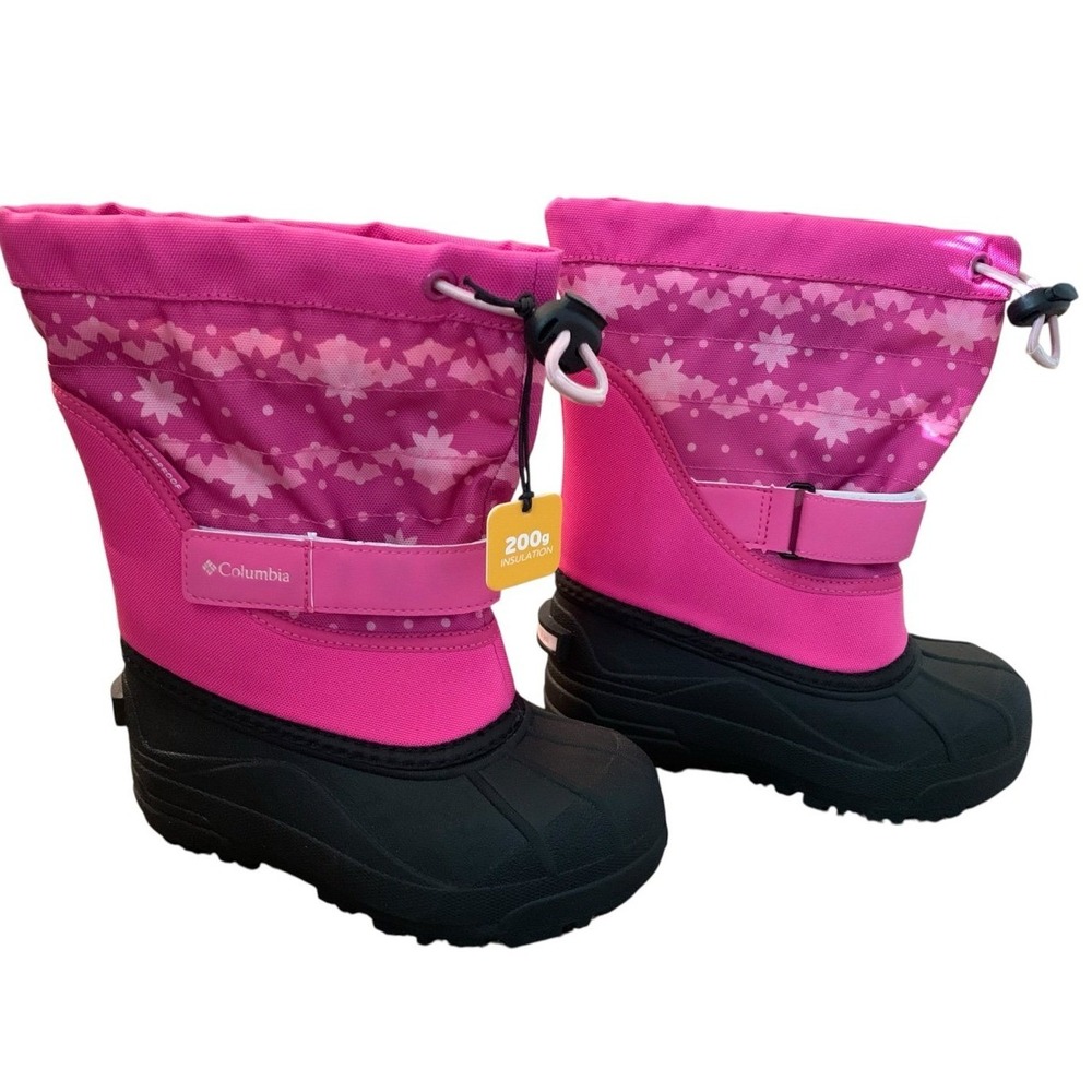 Columbia Snow Boots 12 Pink Waterproof 200g Insulated Powderbug Plus II Winter
